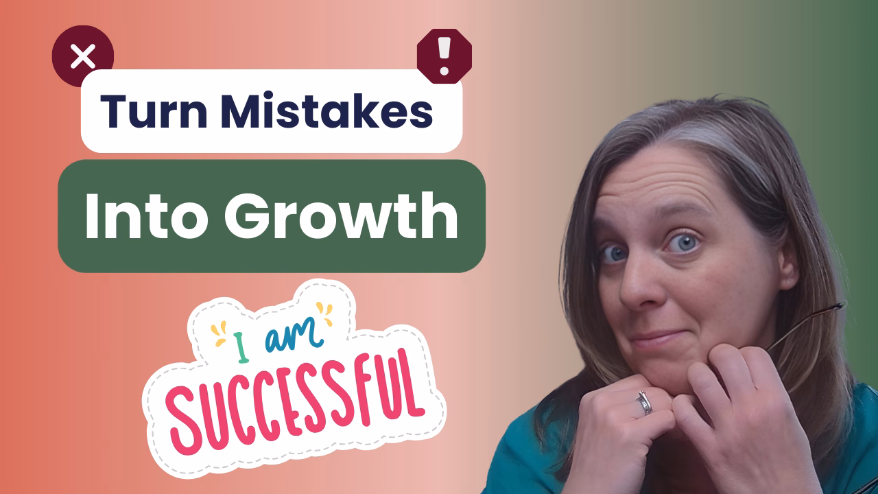 Podcast episode graphic with Selena Woodward on turning business mistakes into growth opportunities.